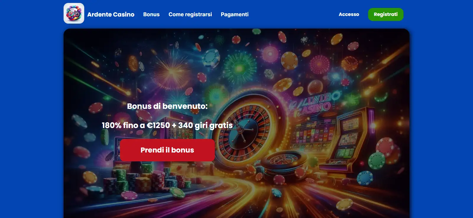 Homepage italiana reale di Winaura con interfaccia localizzata